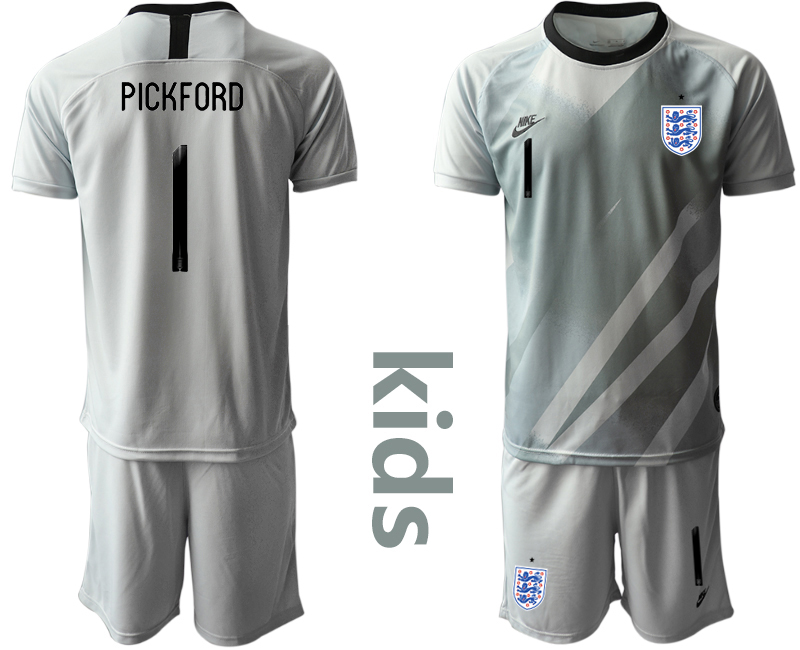 2021 European Cup England gray goalkeeper Youth #1 soccer jerseys->youth soccer jersey->Youth Jersey